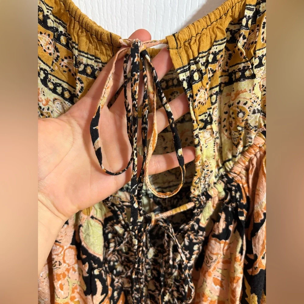 Free People Intimately Bali Mariposa Patterned Colourful Mini Slip Dress Medium - Picture 7 of 16